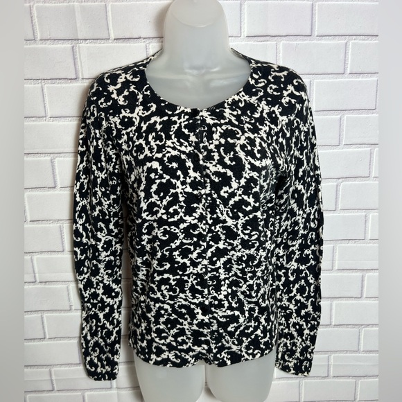 MERONA women Black and White Patterned cardigan Sweater/size S - Picture 1 of 8